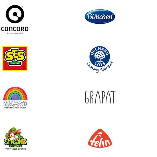 Superde Kunden: Concord, Grimm's, Bübchen, Orchard Toys, SES Creative, Sneakz Organic, Learning Resources, Baby Fehn